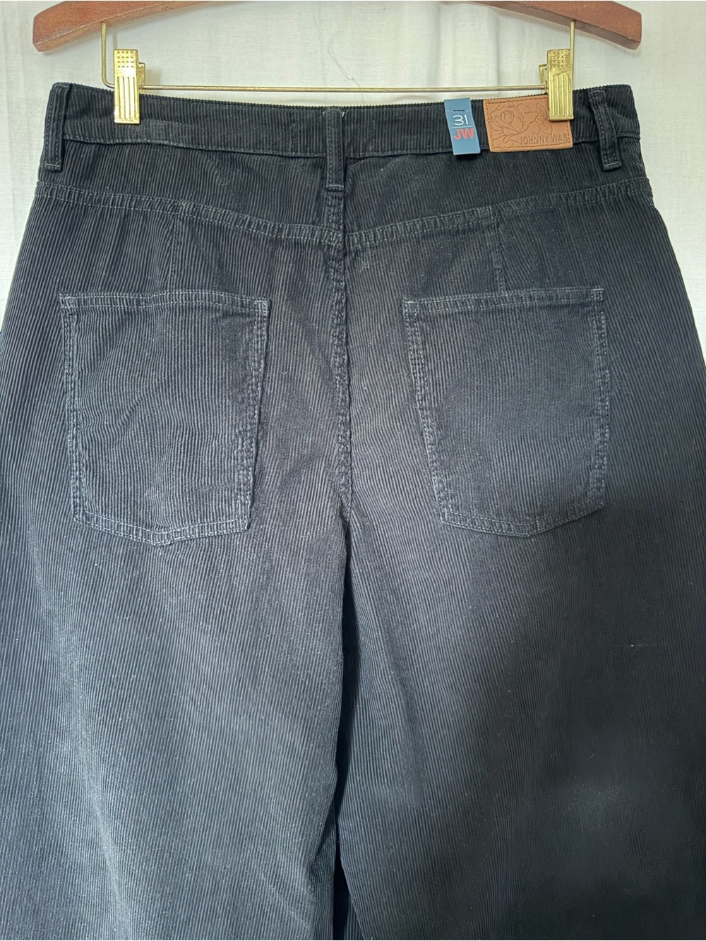 NWT Johnny Was SUKI Wide Leg High Rise Corduroy Jeans Pants - Black - Sz 31 - Picture 9 of 16